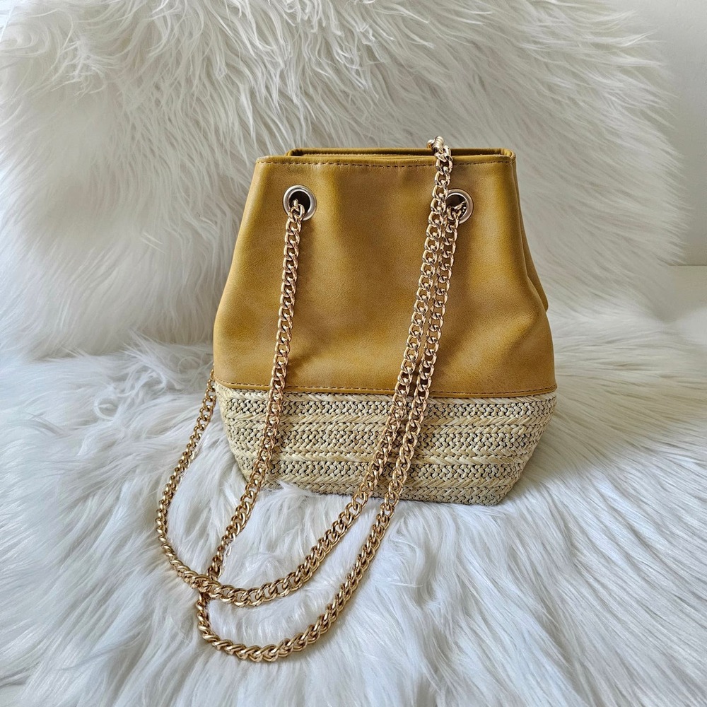 Lulus Frutta Faux Suede Bucket Bag Mustard Yellow